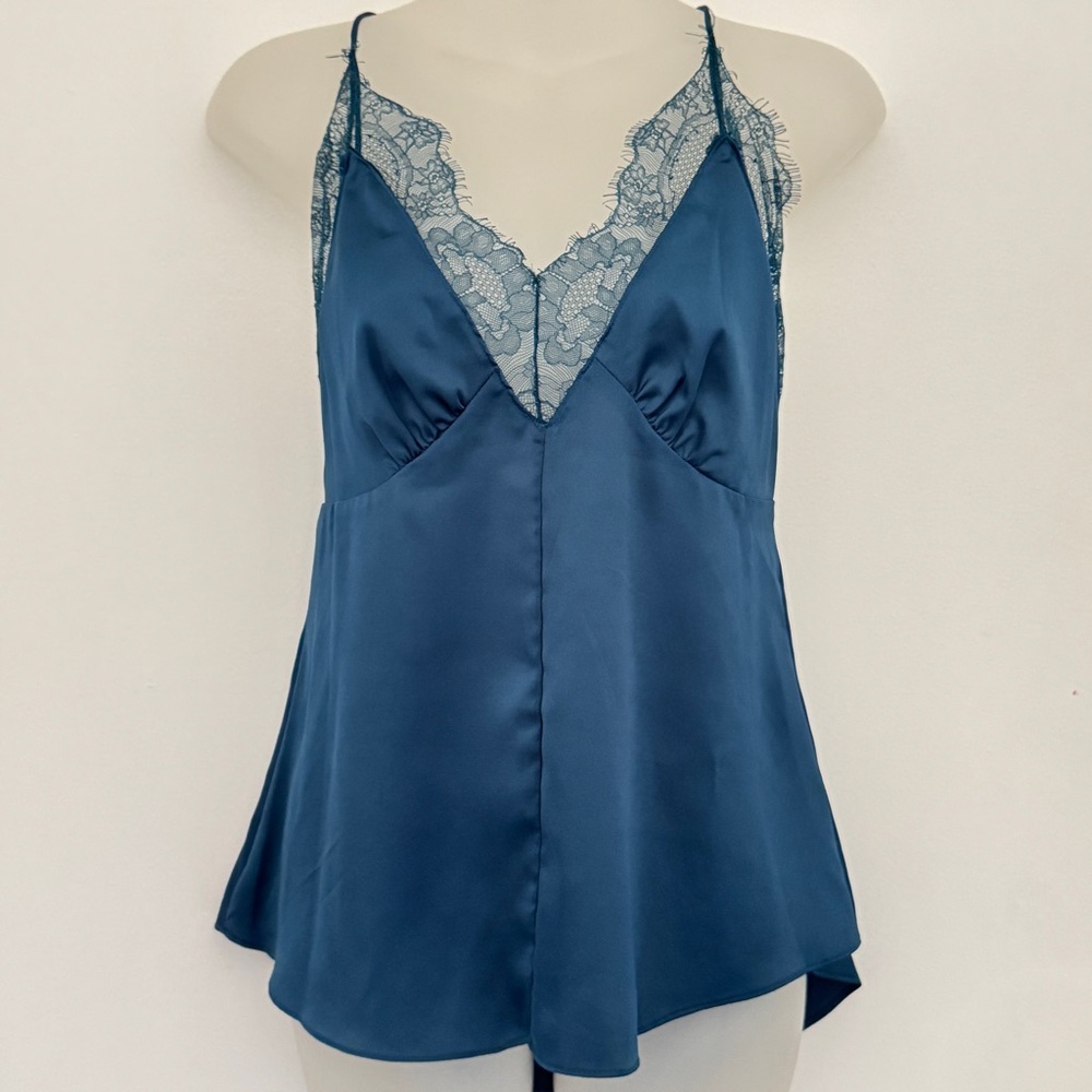 Cotton Candy LA Blue Lace Chemise fairy babydoll preppy satin dainty minimalist